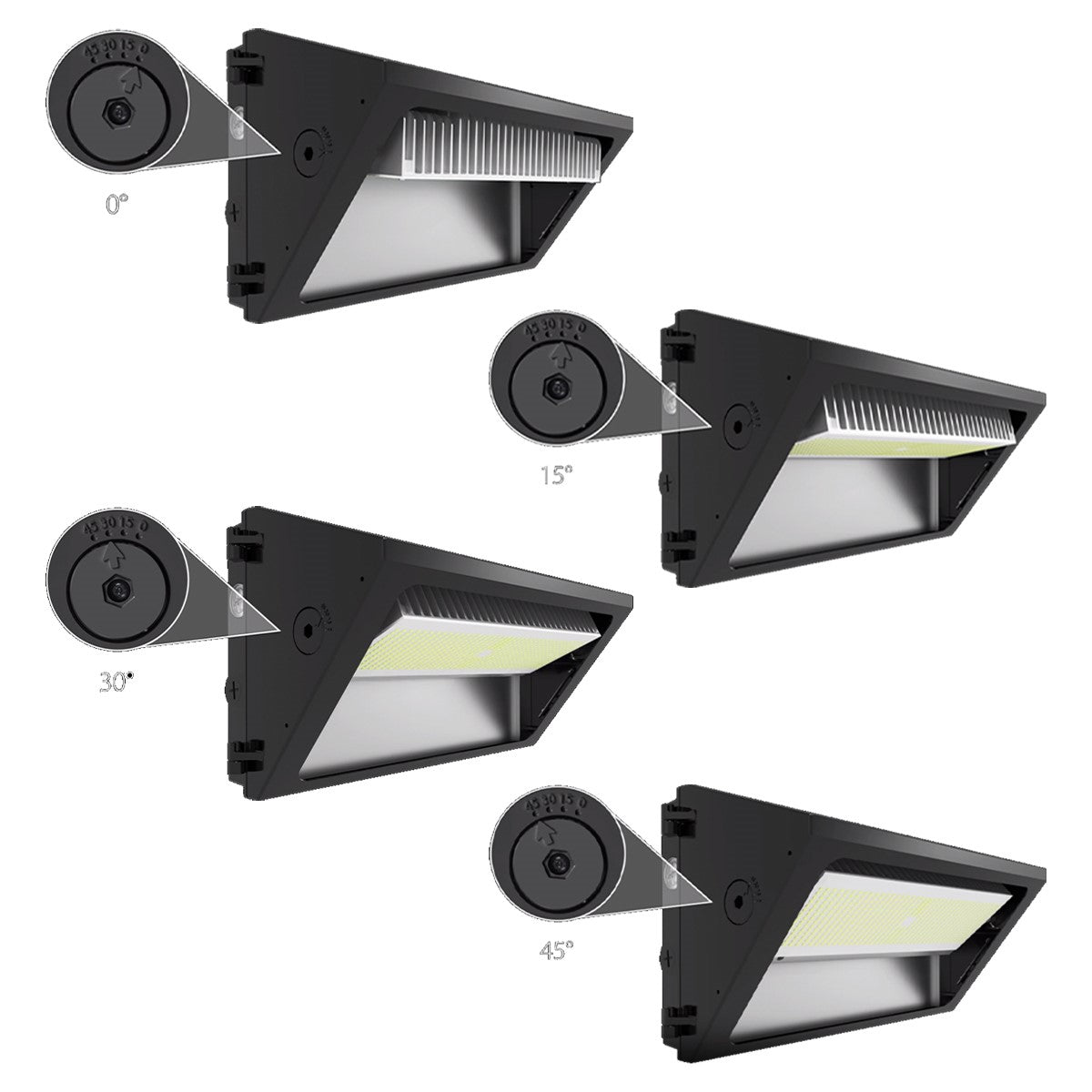 LED Wall Pack, 4500 Lumens, 30 Watts, 30K/40K/50K, 120/277V, Adjustable Throw - Bees Lighting
