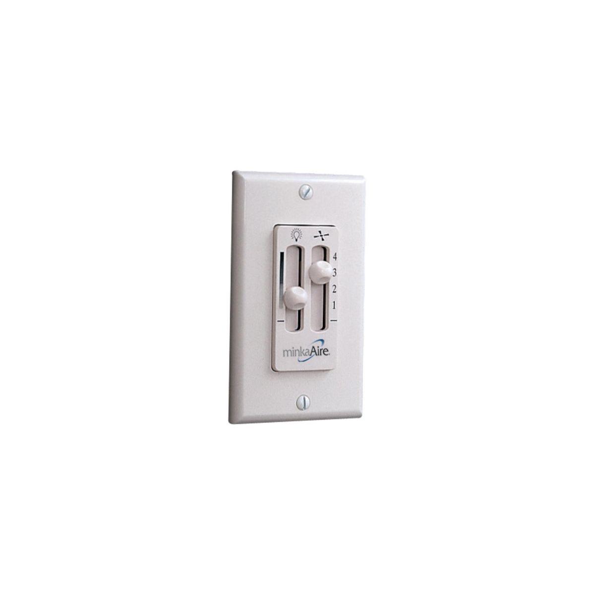 4-Speed Ceiling Fan Ant Light Wall Control, White Finish