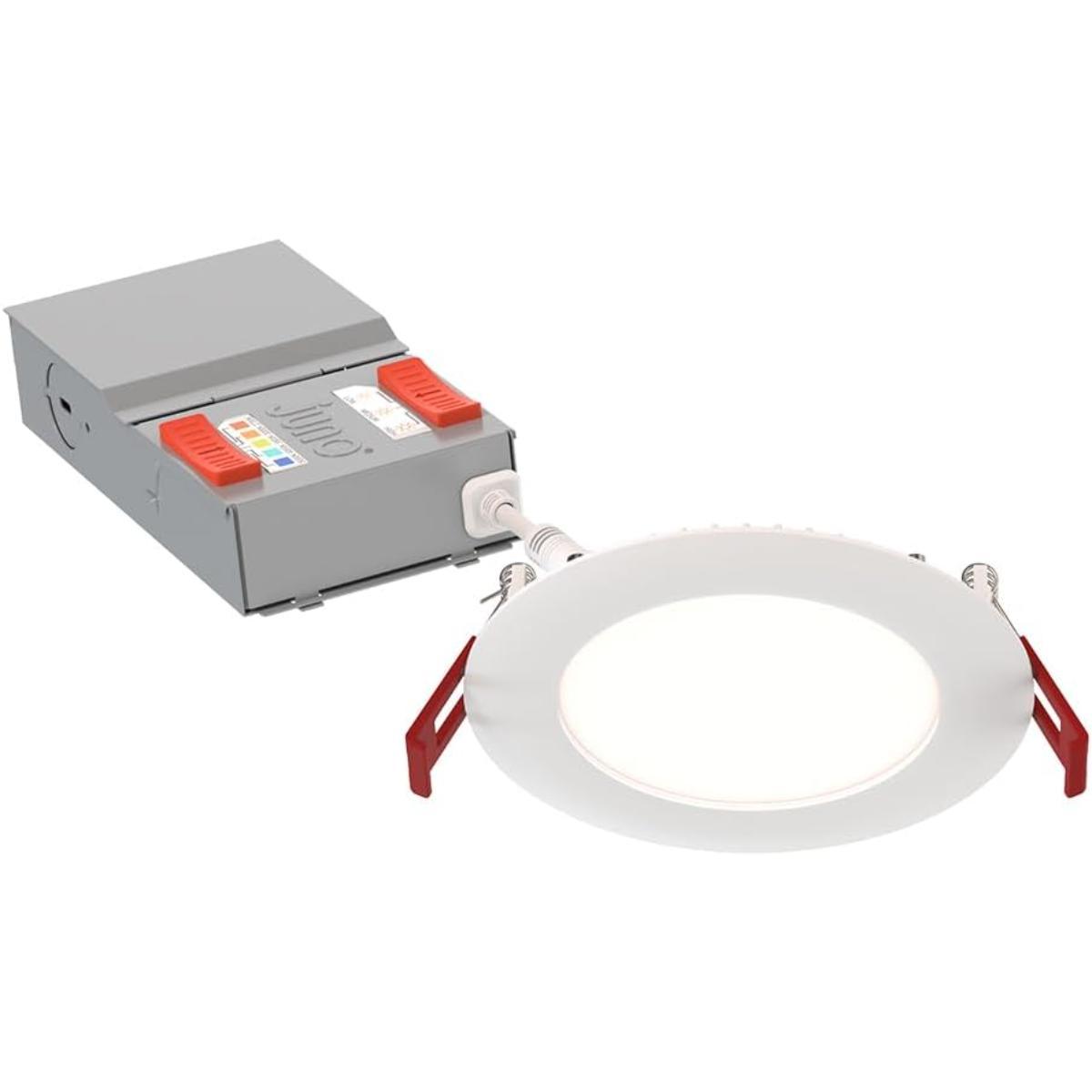 4 inch Wafer Canless Ultra Thin LED Recessed Light, 14.5 Watt, 1100 Lumens, Selectable CCT, 2700K to 5000K, 120-277V
