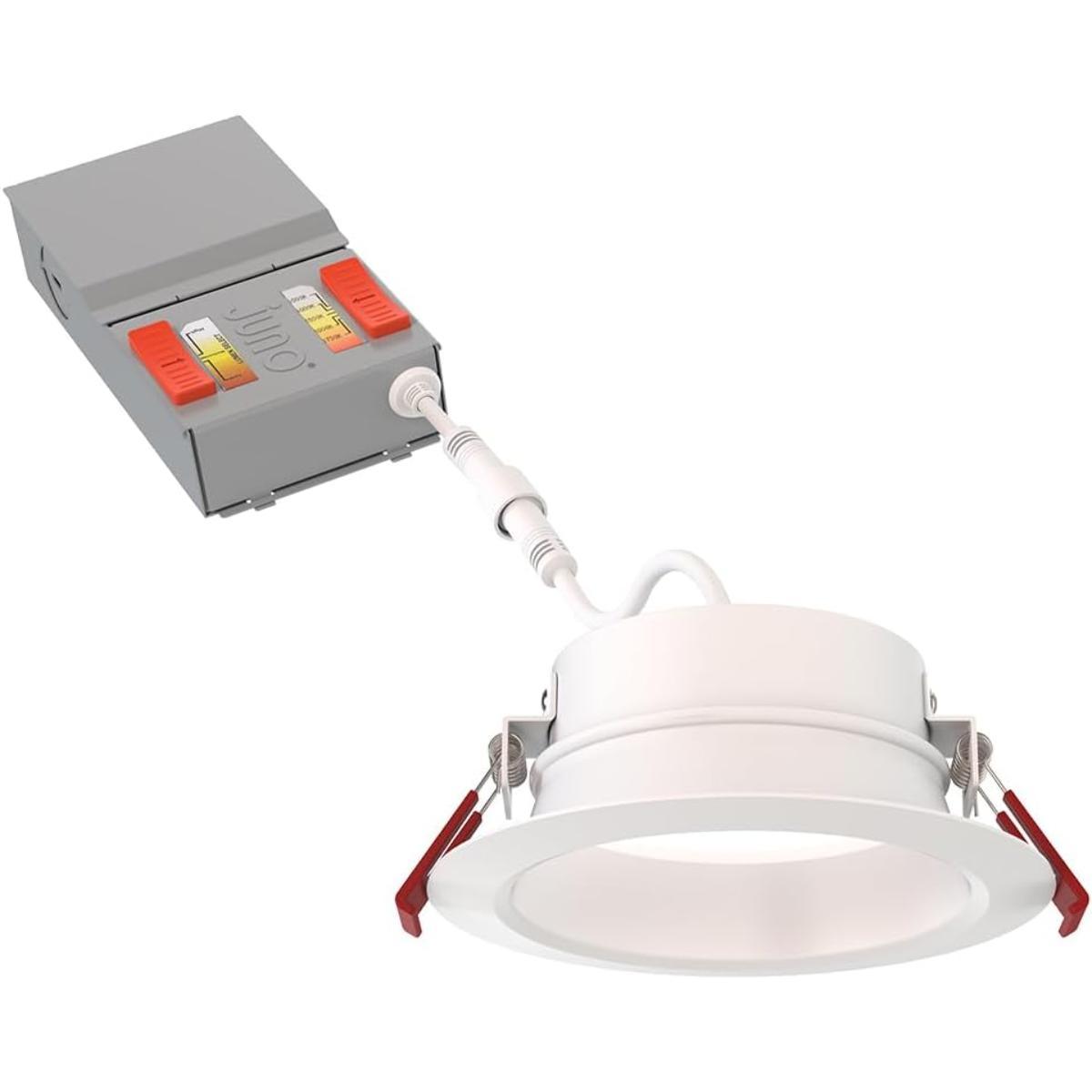 4 inch Wafer Canless LED Recessed Light, 14.5 Watt, 1100 Lumens, Selectable CCT, 2700K to 5000K, Smooth Trim - Bees Lighting