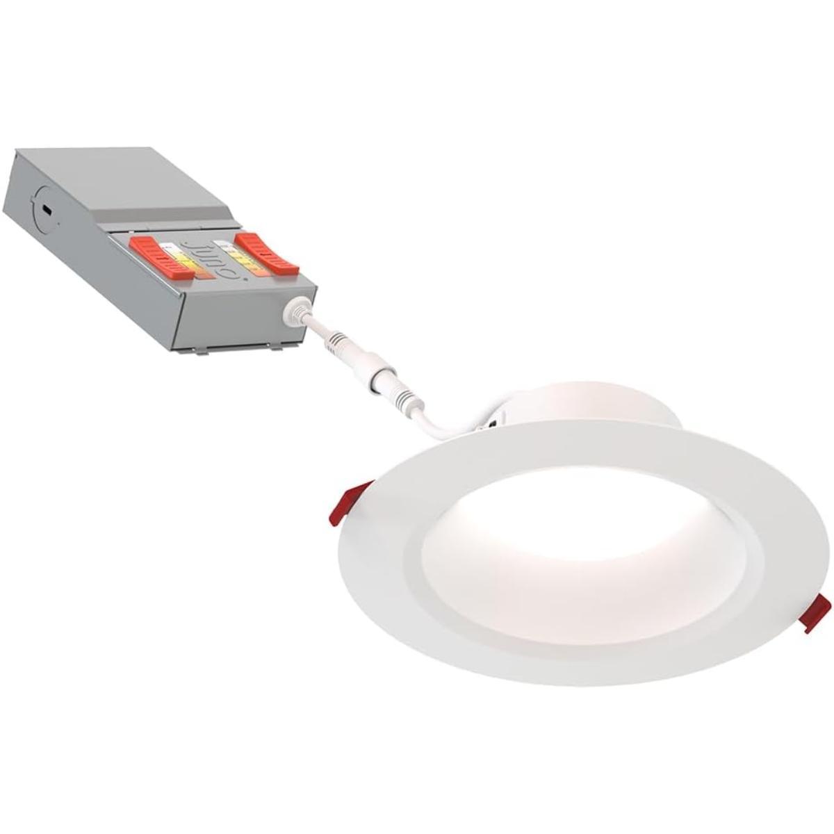 6 inch Wafer Canless LED Recessed Light, 16 Watt, 1300 Lumens, Selectable CCT, 2700K to 5000K, Smooth Trim (Pack Of 6)