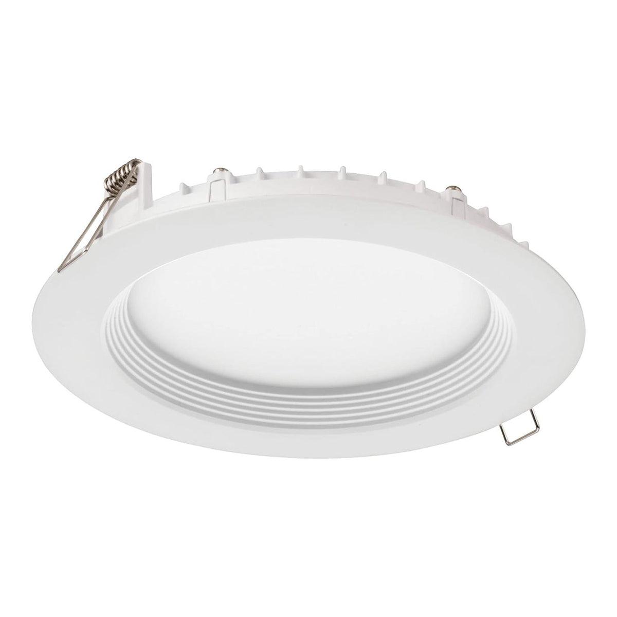 6 In. Wafer Regress LED Recessed Light, 1000 Lumens, Selectable CCT, 2700K to 5000K, White Finish - Bees Lighting