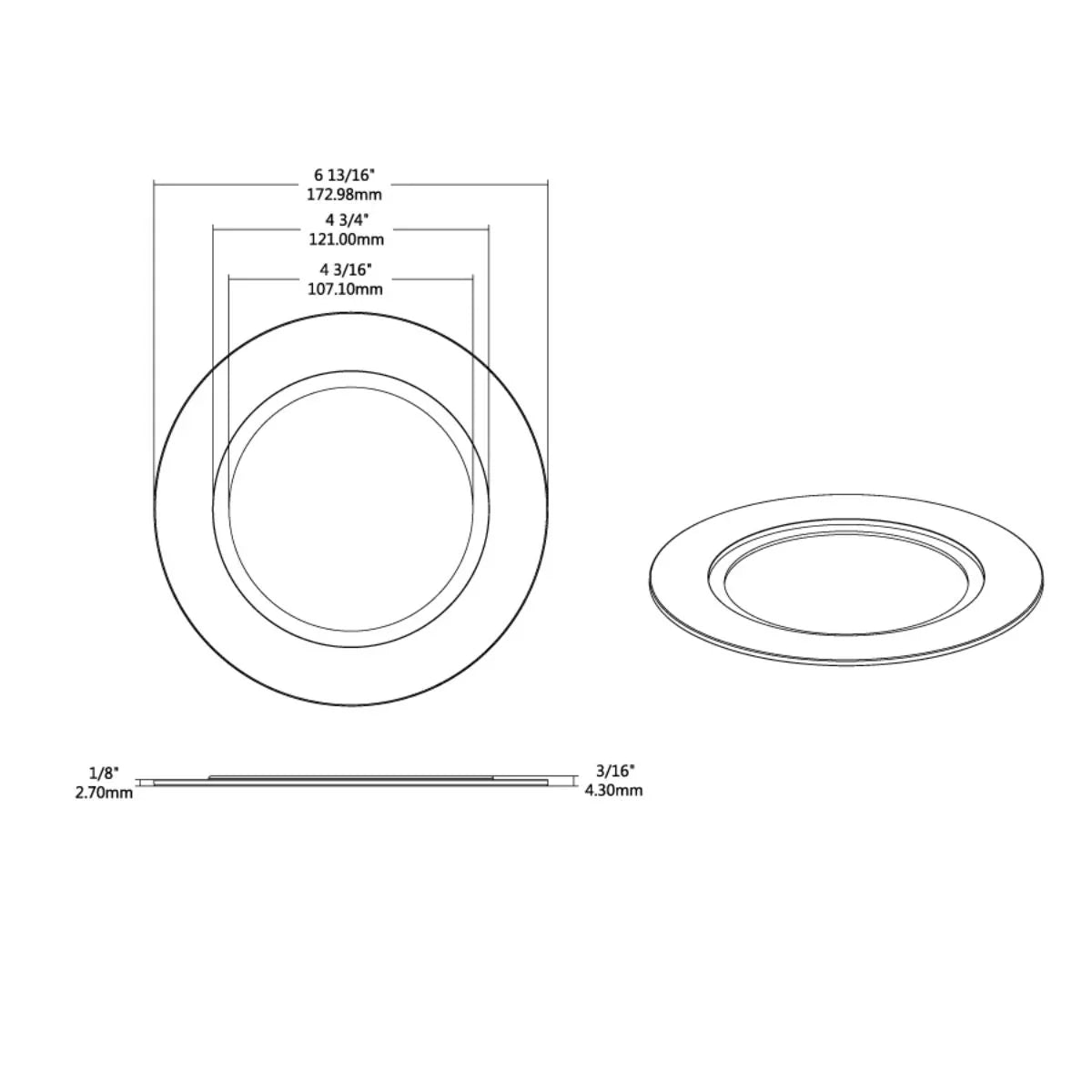 Wafer 4"-6" Goof Ring White Round - Bees Lighting