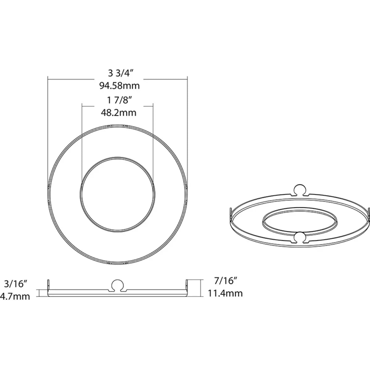 Wafer 3" Trim Round Smooth Brushed Nickel - Bees Lighting