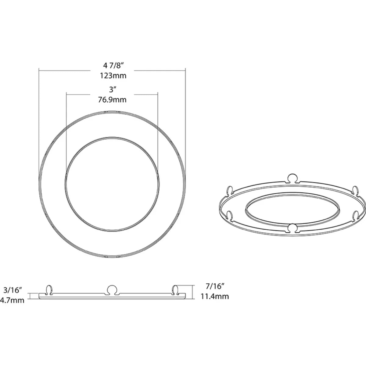 Wafer 4" Trim Round Smooth Brushed Nickel - Bees Lighting