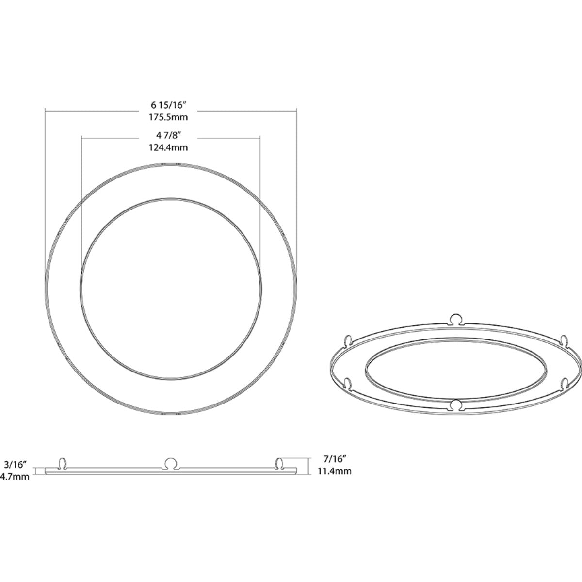 Wafer 6" Trim Round Smooth Black - Bees Lighting