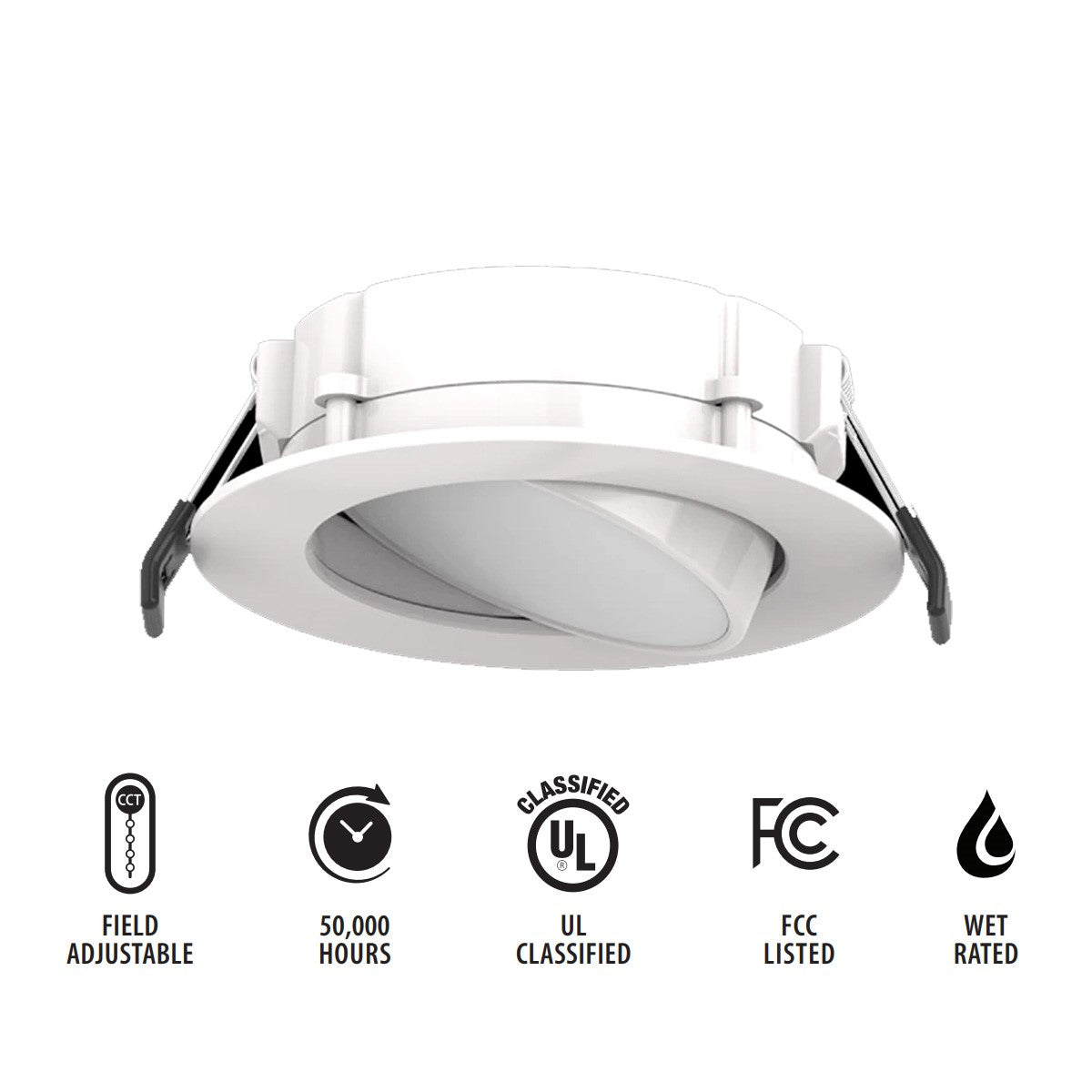 RAB WFRLA CCT-Adjustable Back-Lit Gimbal Wafer Downlight - Bees Lighting