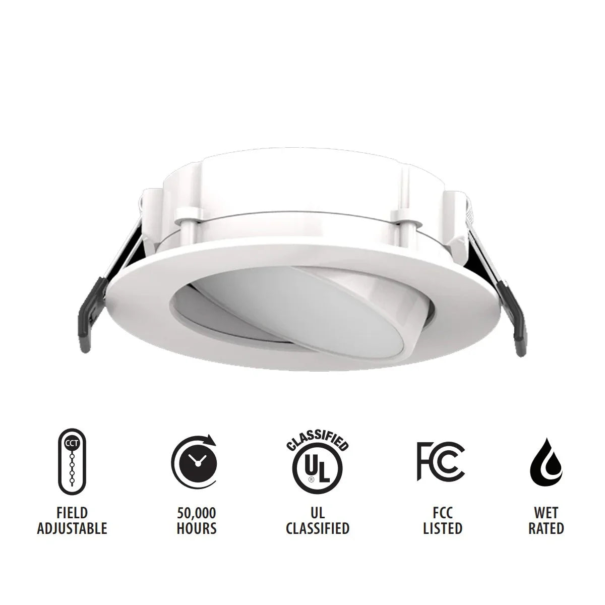 RAB WFRLA CCT-Adjustable Back-Lit Gimbal Wafer Downlight - Bees Lighting