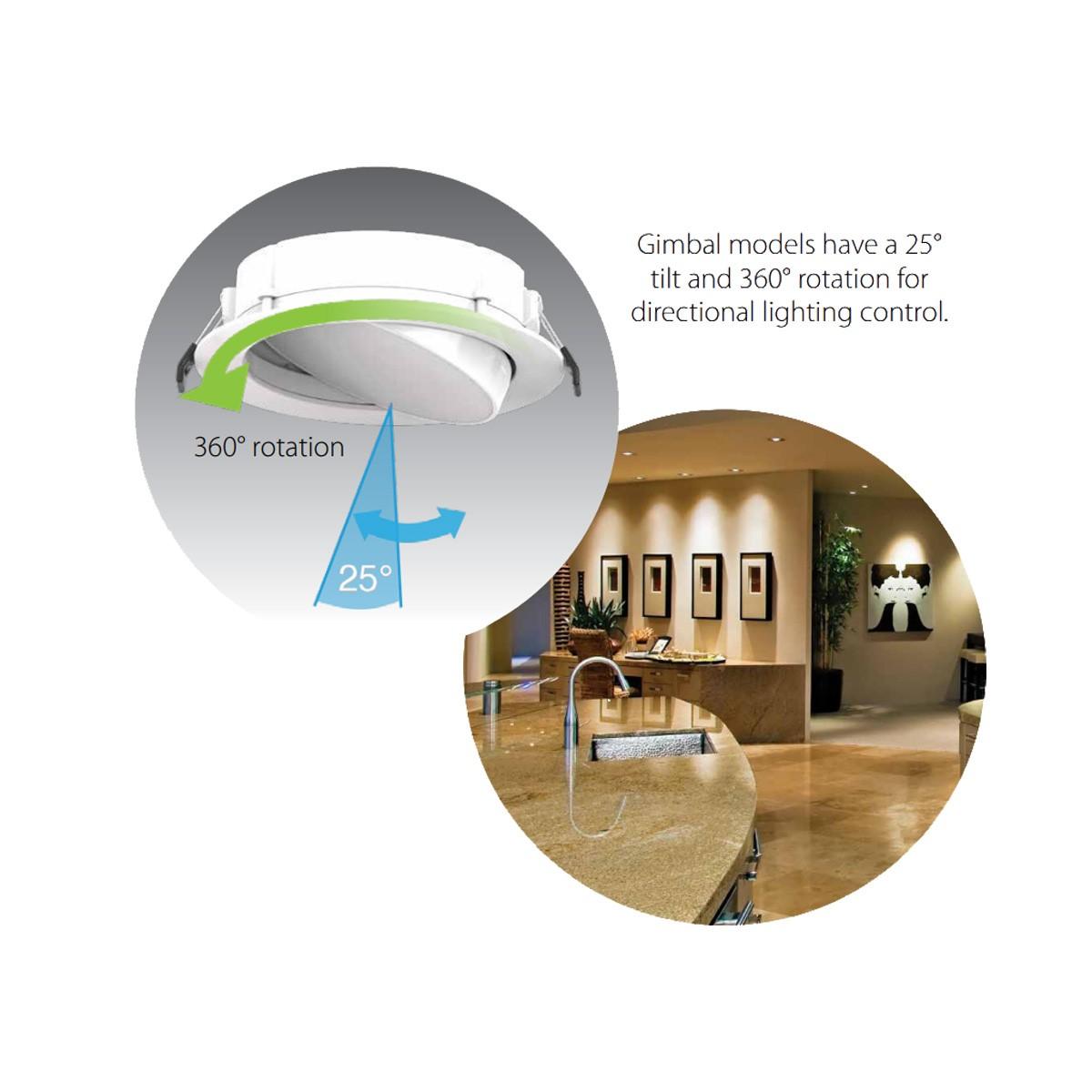 RAB WFRLA CCT-Adjustable Back-Lit Gimbal Wafer Downlight - Bees Lighting