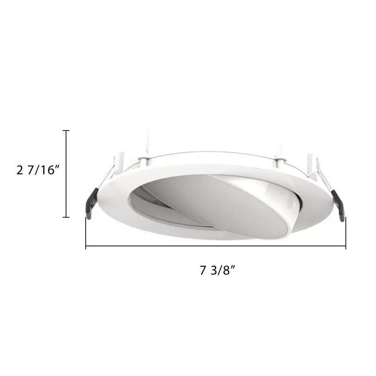 6 In. Adjustable Wafer Canless LED Recessed Light, 12 Watt, 1100 Lumens, Selectable CCT, 2700K to 5000K, Smooth Trim