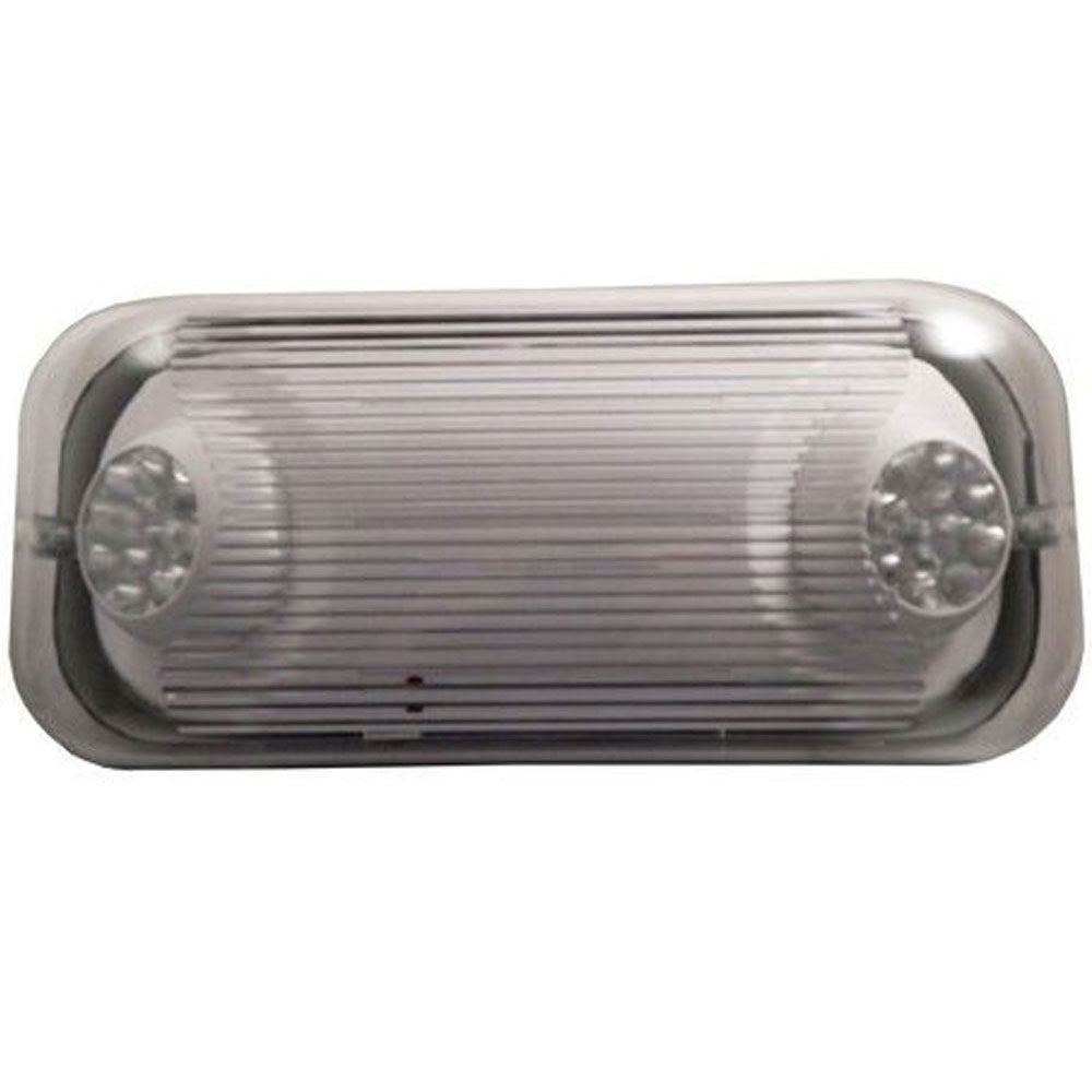 Halogen Outdoor Emergency Light 7 Watts Adjustable Heads 120/277V with Battery Backup, Gray
