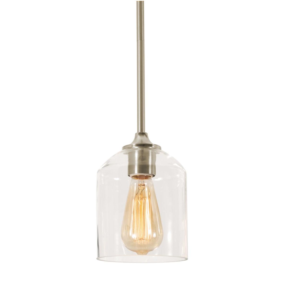 William 6 In. Pendant Light Satin Nickel Finish - Bees Lighting
