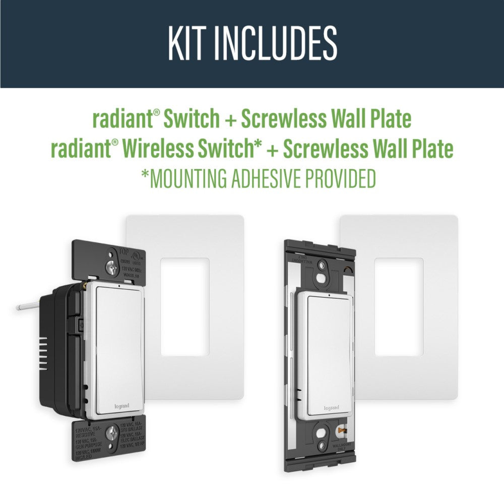 radiant Easy 3-Way Light Switch Kit, 15A, White - Bees Lighting