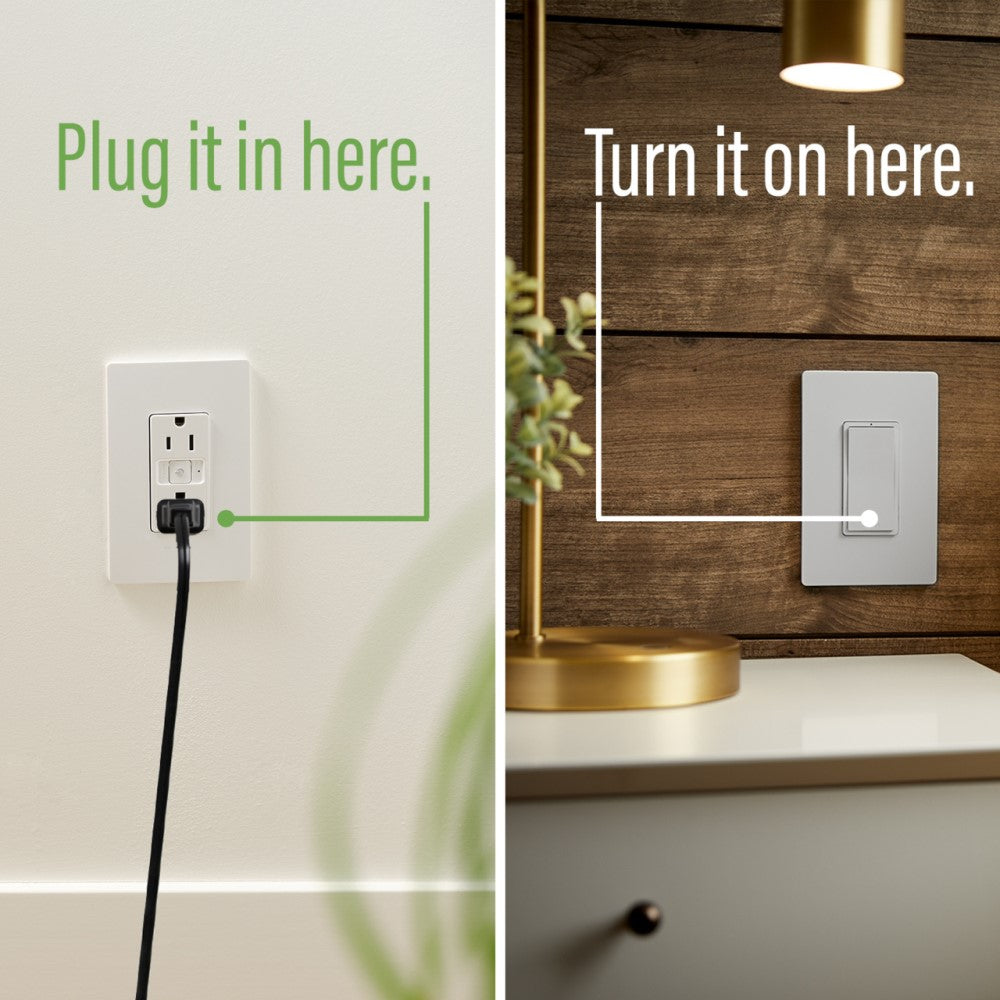 radiant Easy Switched Outlet Kit, 15A, White - Bees Lighting