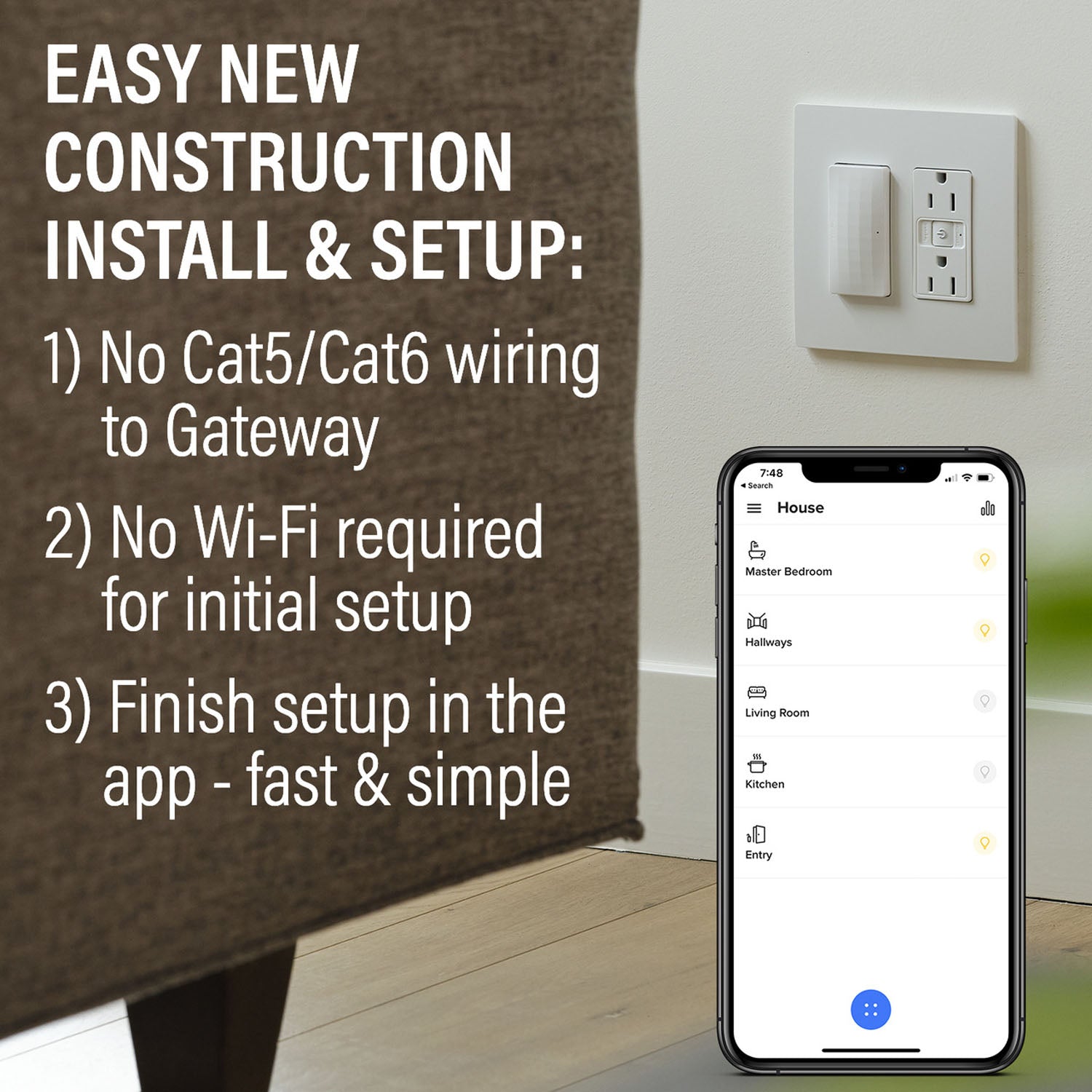 radiant Smart Switch With Netatmo, 15A, White - Bees Lighting