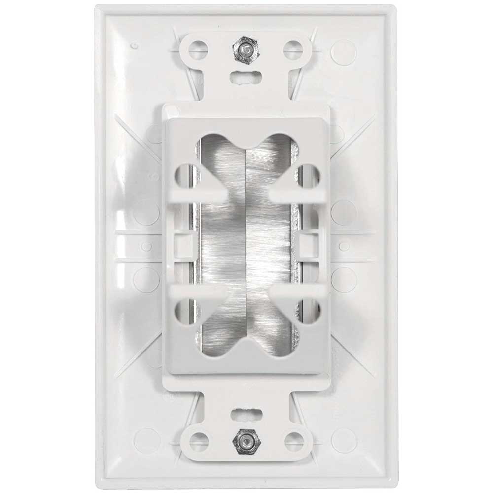 On-Q 1-Gang Cable Access Wall plate, White - Bees Lighting