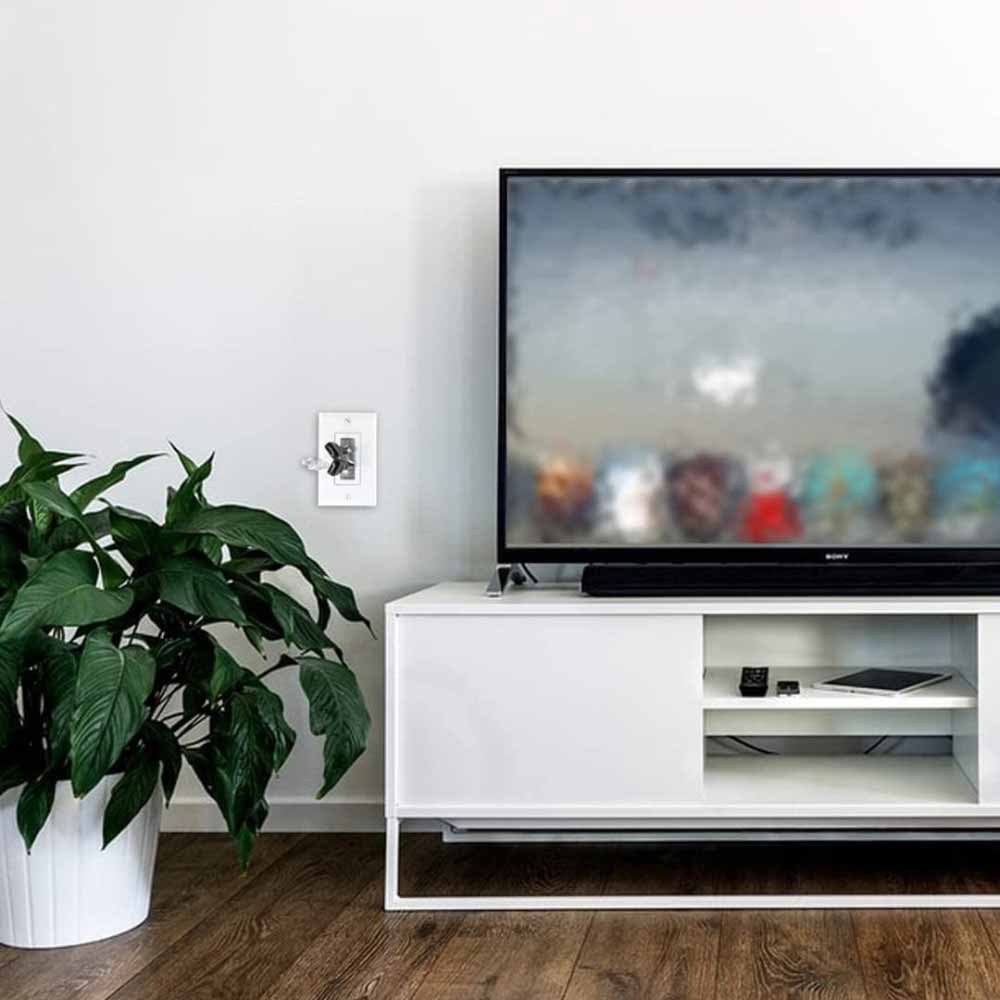 On-Q 1-Gang Cable Access Wall plate, White - Bees Lighting