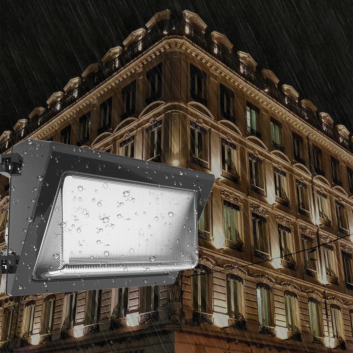 LED Wall Pack, 5700 Lumens, 40 Watts, 30K|40K|50K, On/Off Photocell, 120-277V - Bees Lighting