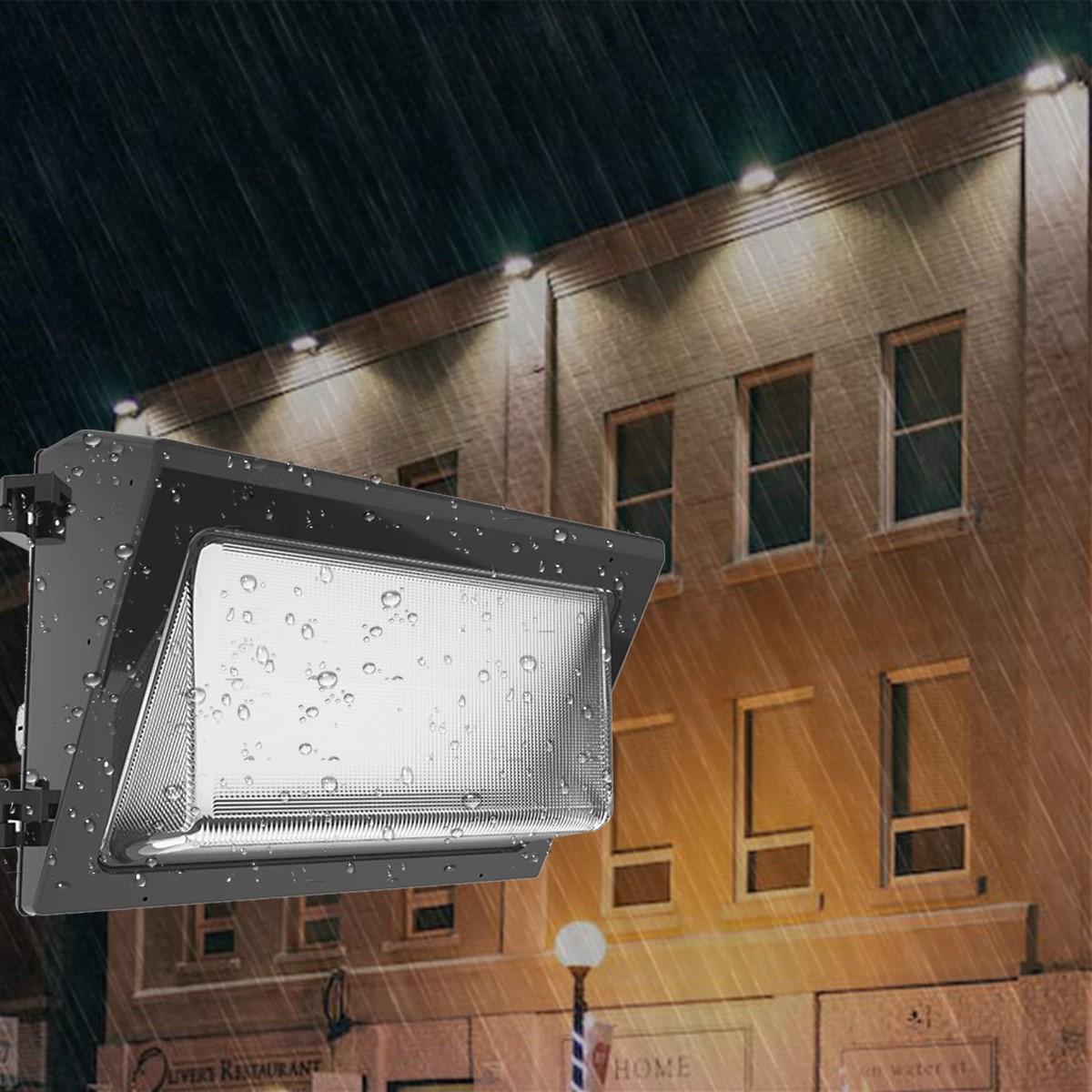 LED Wall Pack, 8500 Lumens, 35-60W, 30K|40K|50K, On/Off Photocell, 120-277V - Bees Lighting