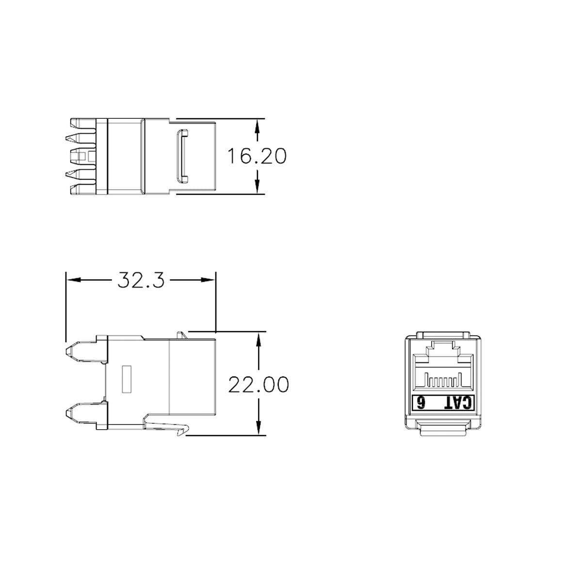 On-Q Cat6 RJ45 Keystone Jack, White - Bees Lighting