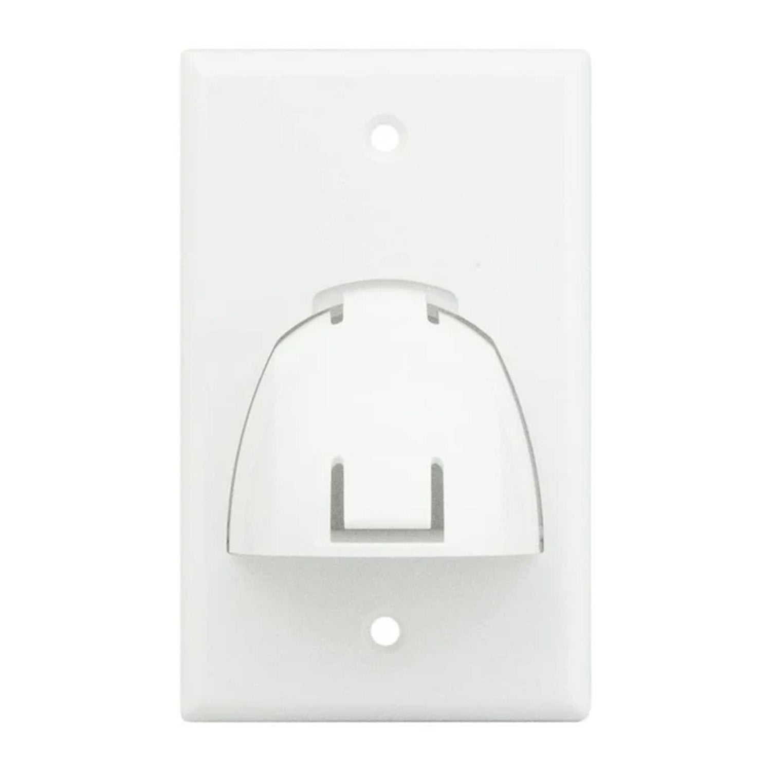 On-Q Hinged Bullnose Wall Plate, Single Gang, White - Bees Lighting