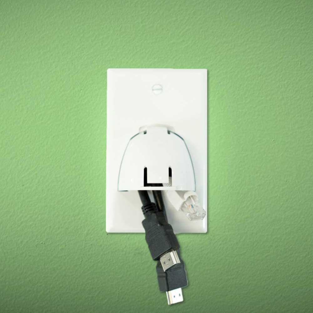 On-Q Hinged Bullnose Wall Plate, Single Gang, White - Bees Lighting