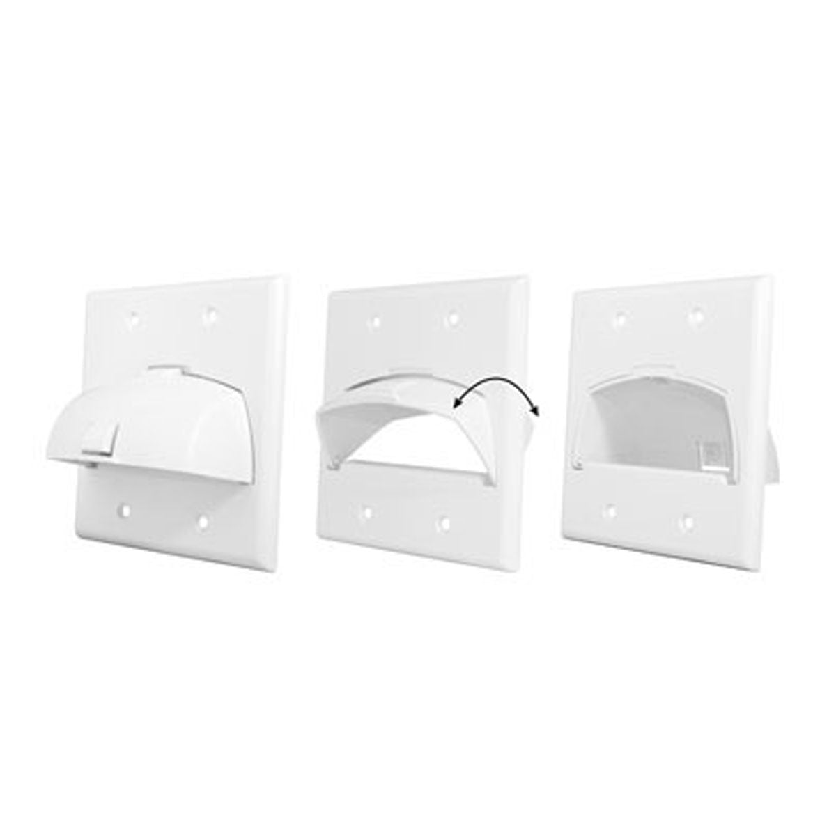 On-Q Hinged Bullnose Wall Plate, Single Gang, White - Bees Lighting