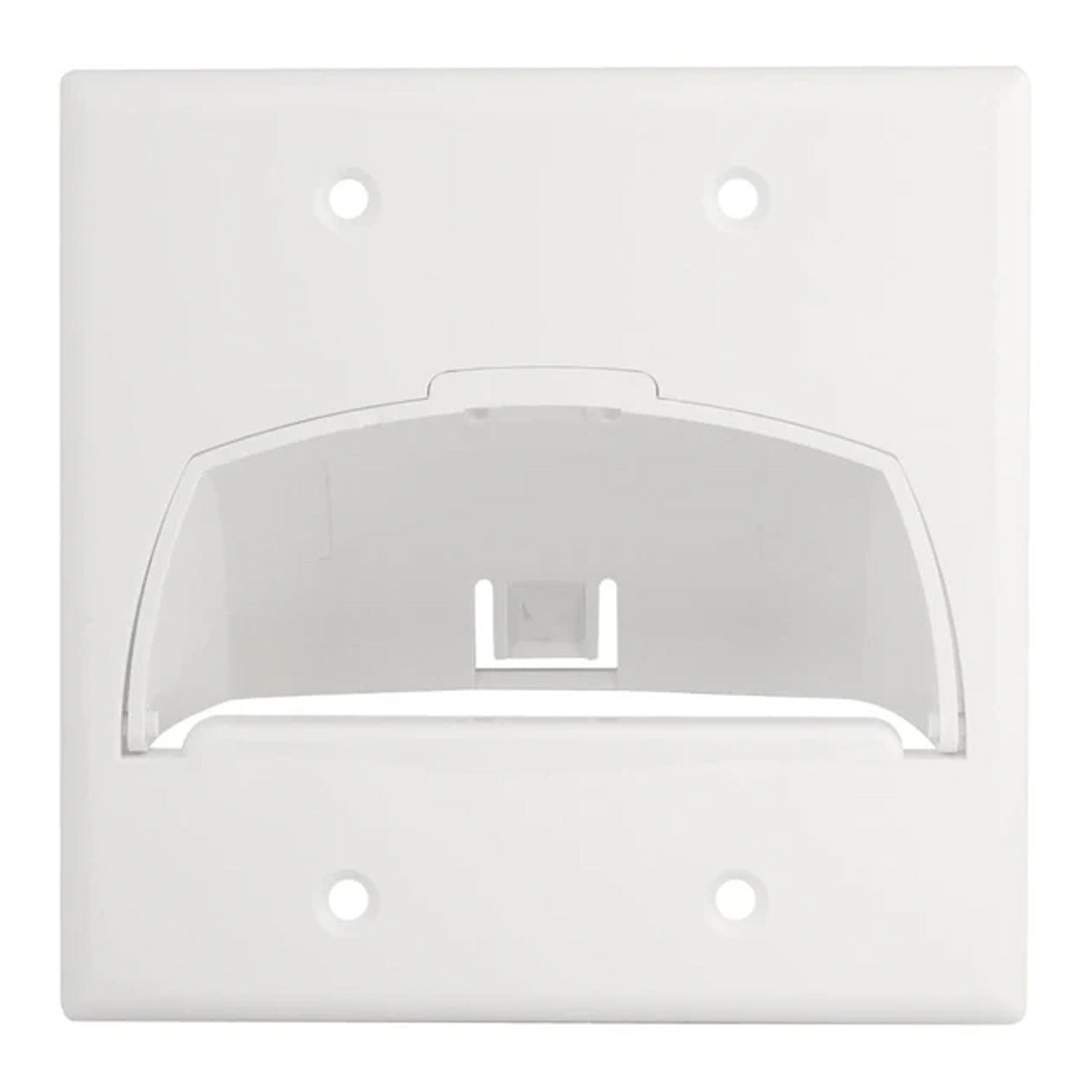 On-Q Hinged Bullnose Wall Plate, Double Gang, White - Bees Lighting
