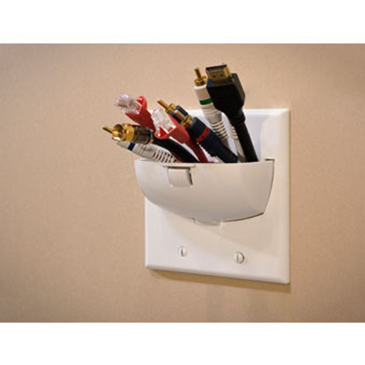 On-Q Hinged Bullnose Wall Plate, Double Gang, White - Bees Lighting