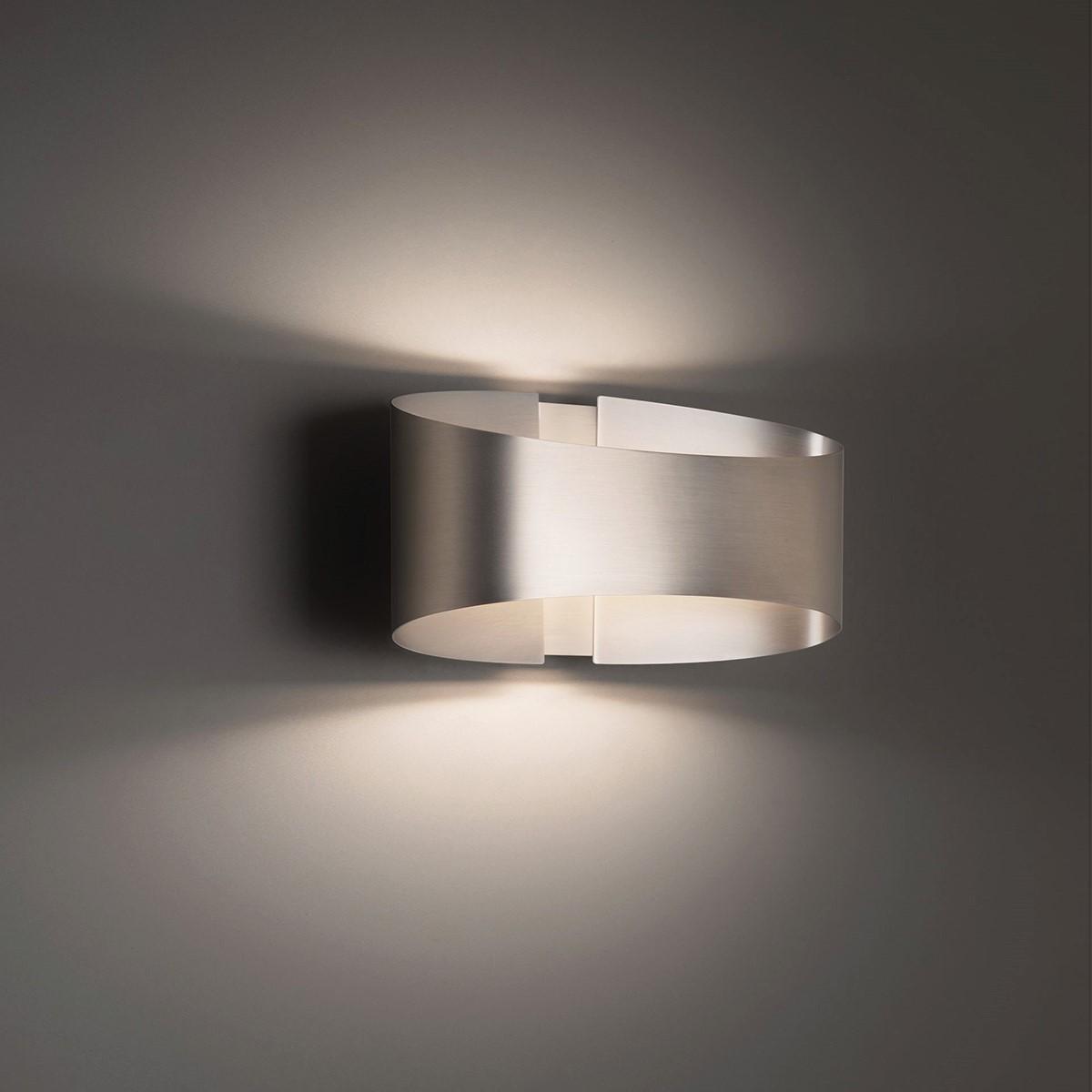 Swerve 10" LED Wall Sconce, Brushed Nickel Finish - Bees Lighting