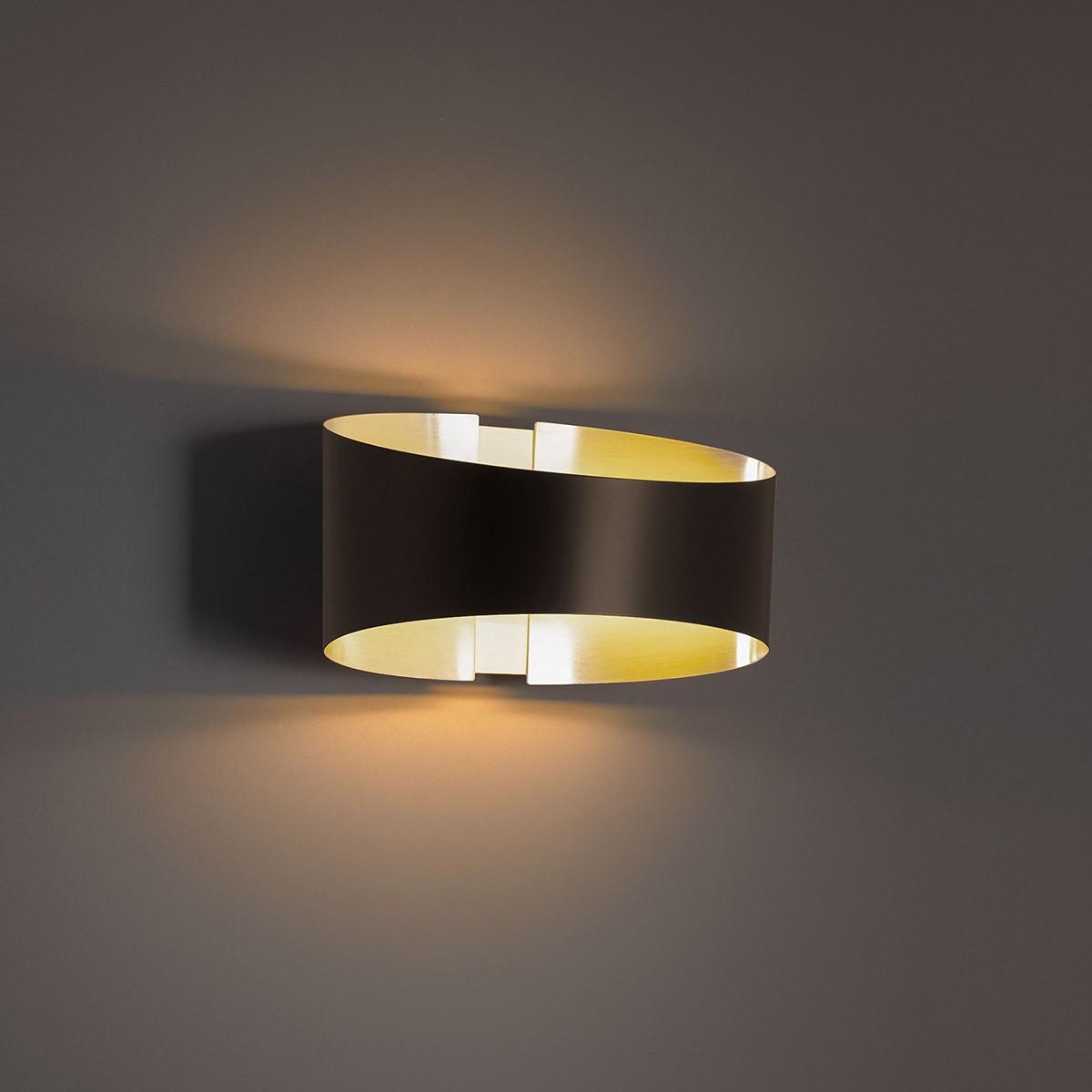Swerve 10 in. LED Wall Light Bronze & Brass finish - Bees Lighting
