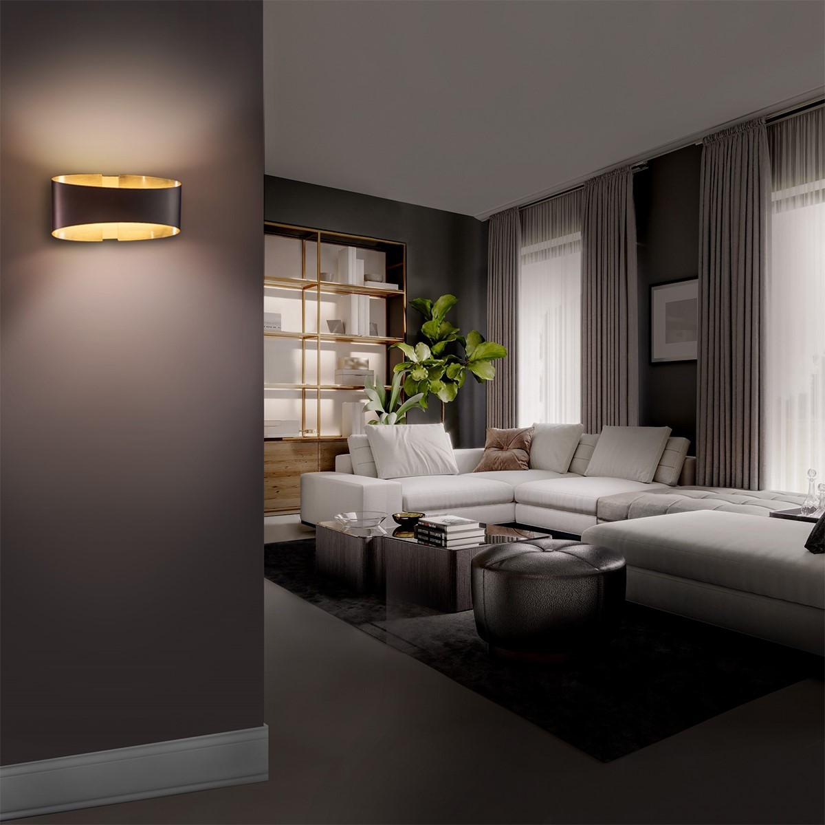 Swerve 10 in. LED Wall Light Bronze & Brass finish - Bees Lighting