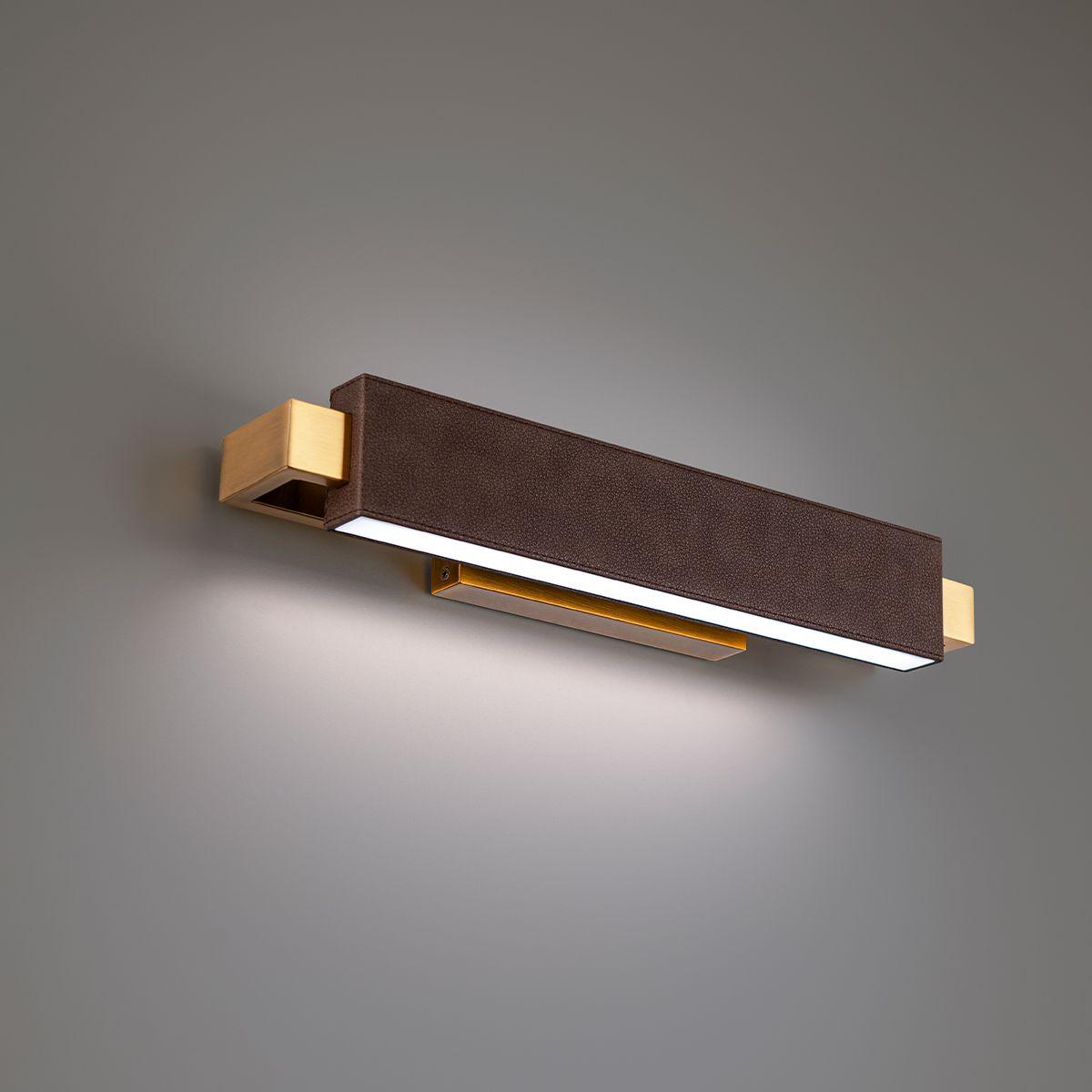 Kinsman 19 in. LED Bath Bar Selectable CCT Brown & Brass Finish