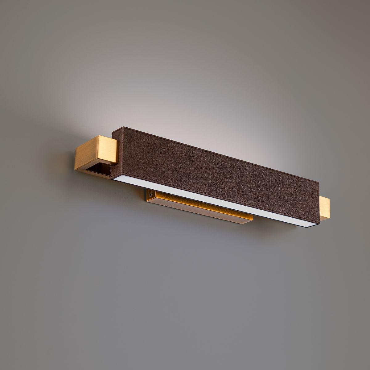 Kinsman 19 in. LED Bath Bar Selectable CCT Brown & Brass Finish - Bees Lighting