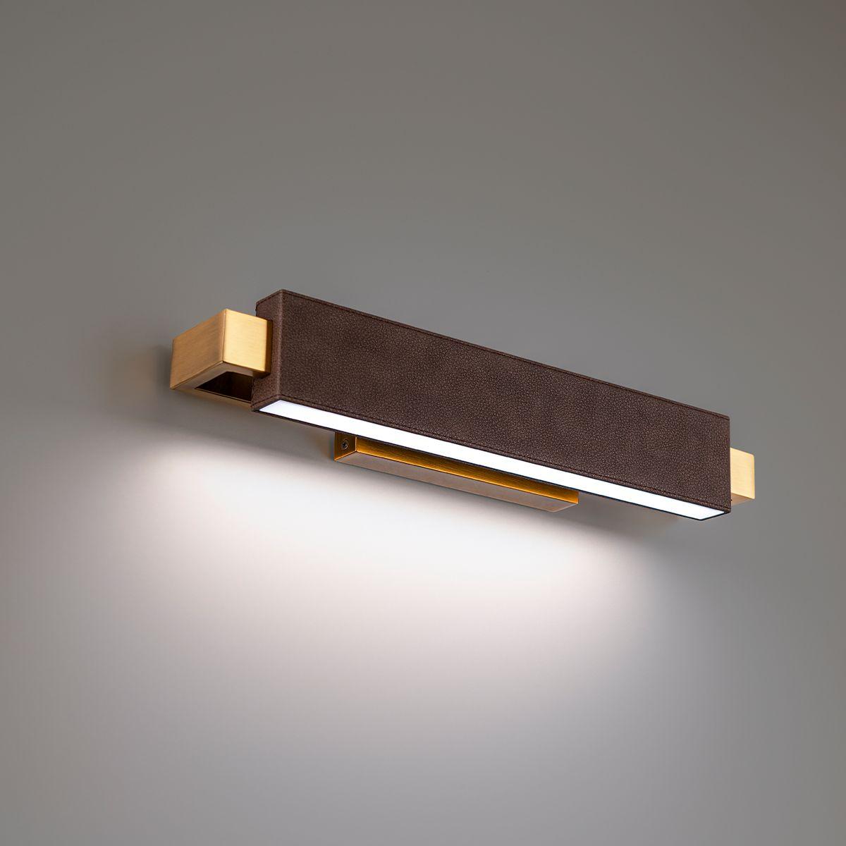 Kinsman 19 in. LED Bath Bar Selectable CCT Brown & Brass Finish