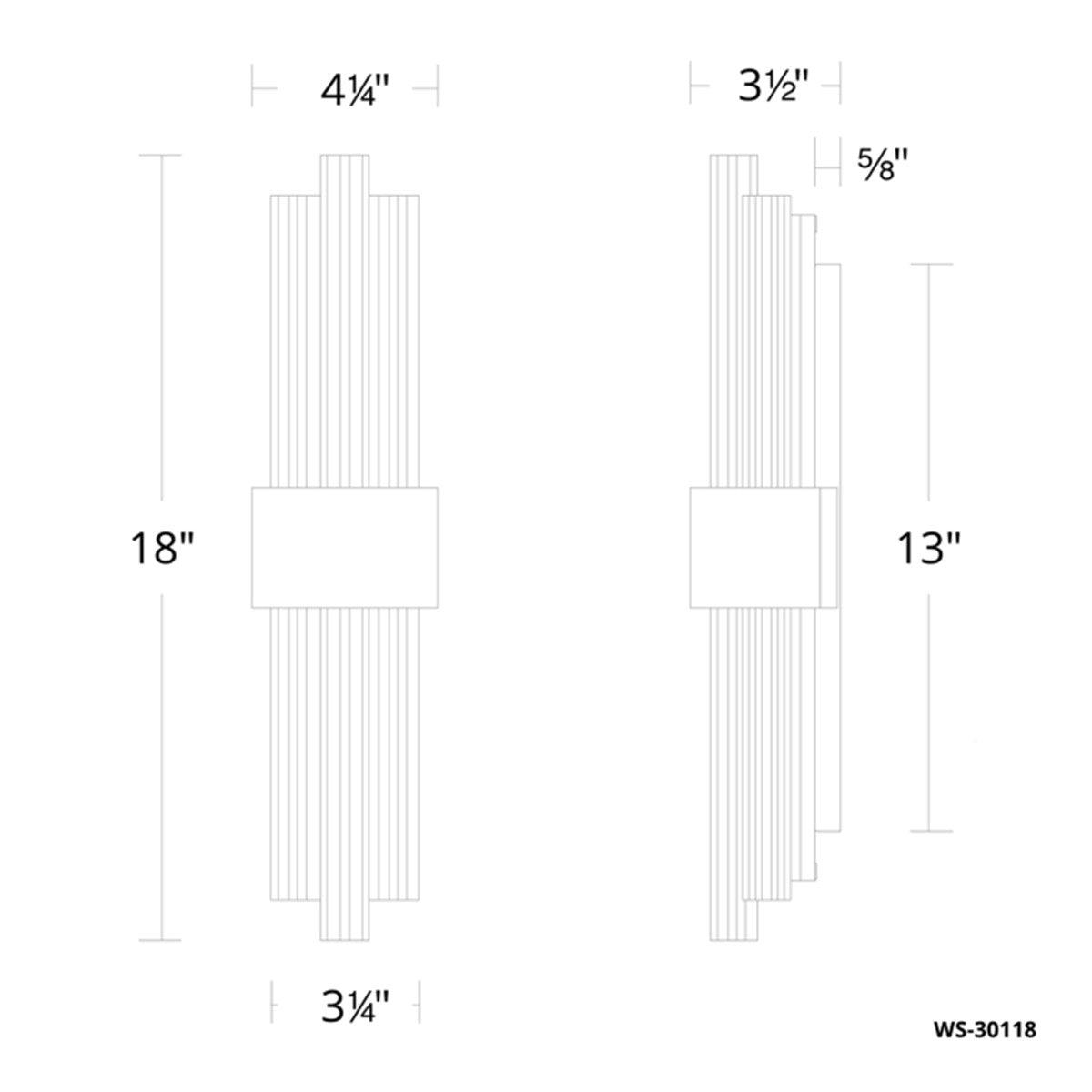 Luzerne 18 in. LED Bath Bar 3000K Brushed Nickel finish - Bees Lighting