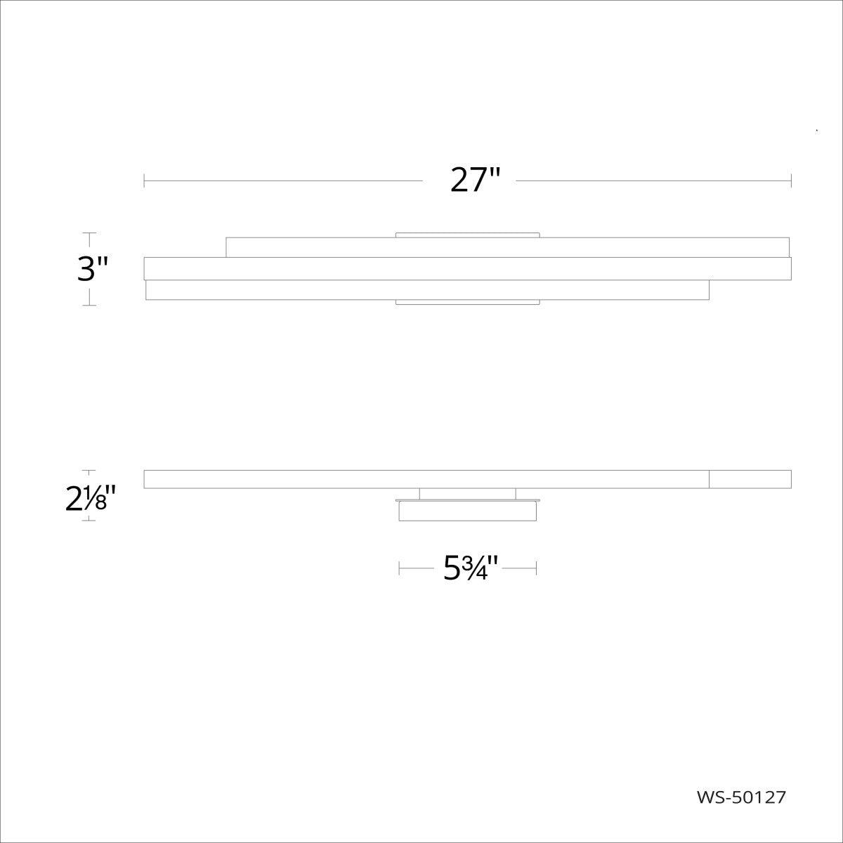 Tandem 27 in. LED Bath Bar Black finish - Bees Lighting
