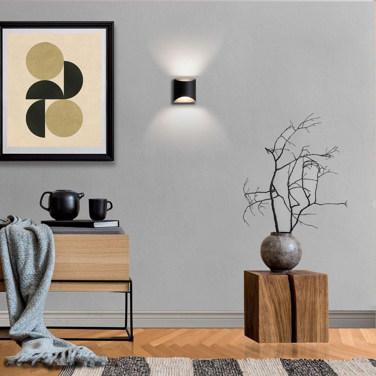 Duet 6" LED Wall Sconce, 3CCT, Black Finish - Bees Lighting