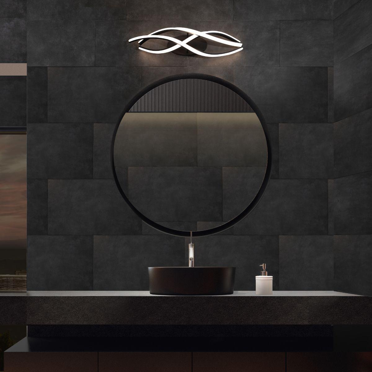 Lior 29" LED Vanity Light, Black Finish - Bees Lighting