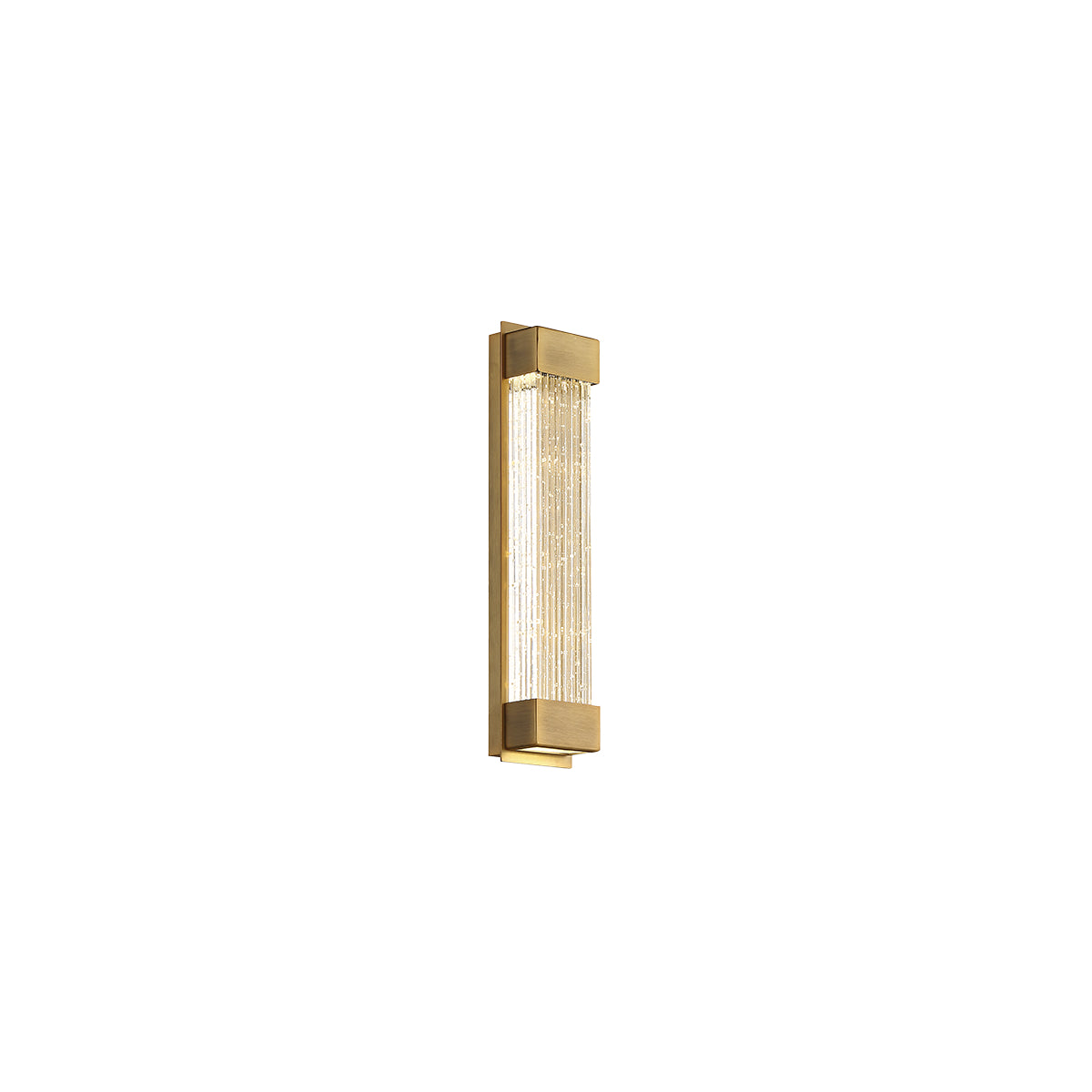 Tower 14" Aged Brass Crystal LED Wall Sconce, 800 Lm, 3500K