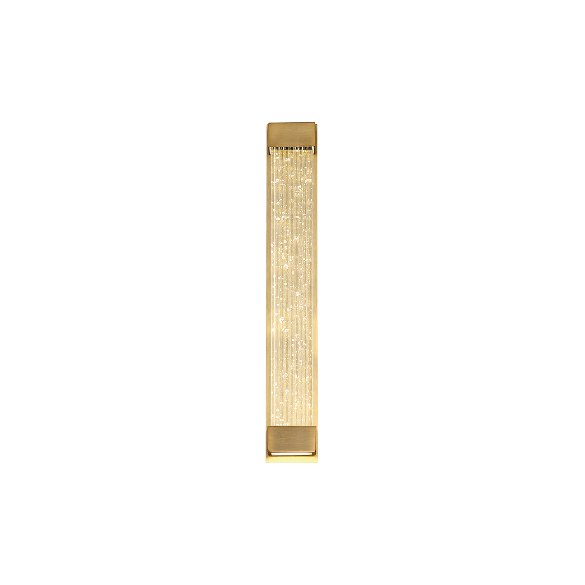 Tower 14" Aged Brass Crystal LED Wall Sconce, 800 Lm, 3500K