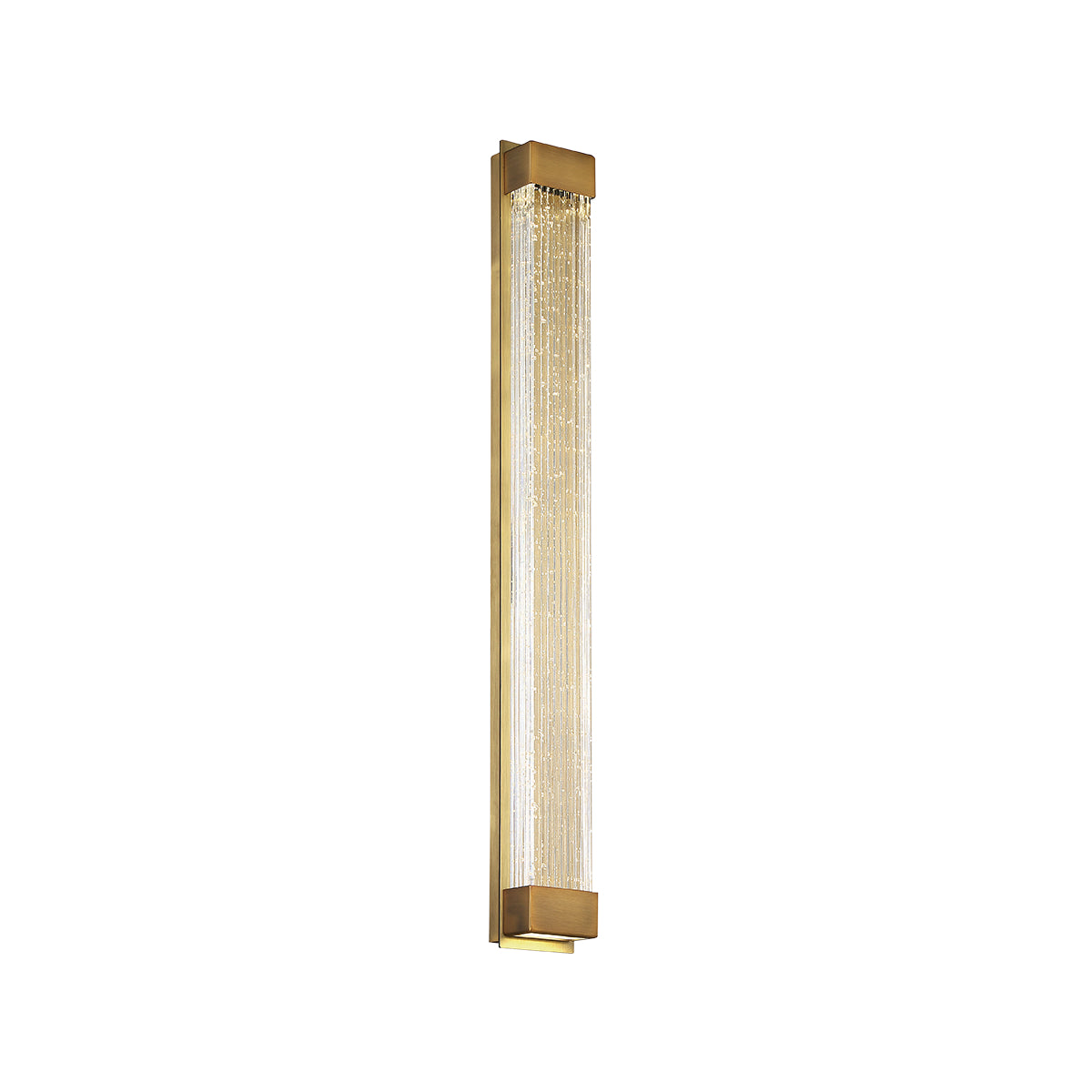 Tower 14" Aged Brass Crystal LED Wall Sconce, 800 Lm, 3500K