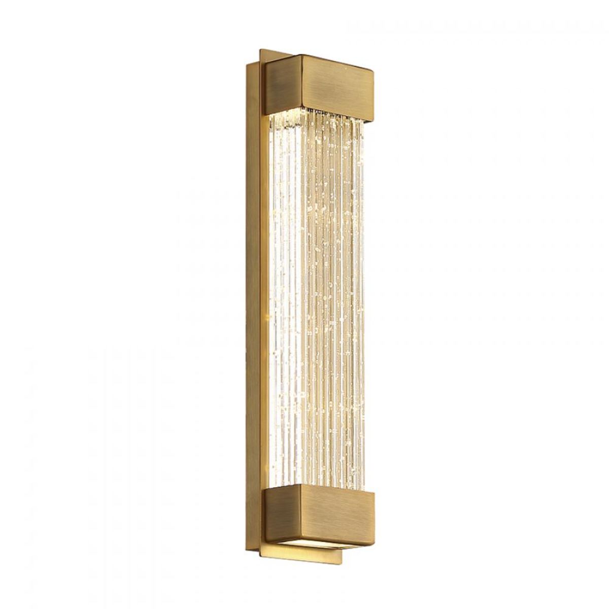 Tower 14 in. LED Flush Mount Sconce Brass Finish