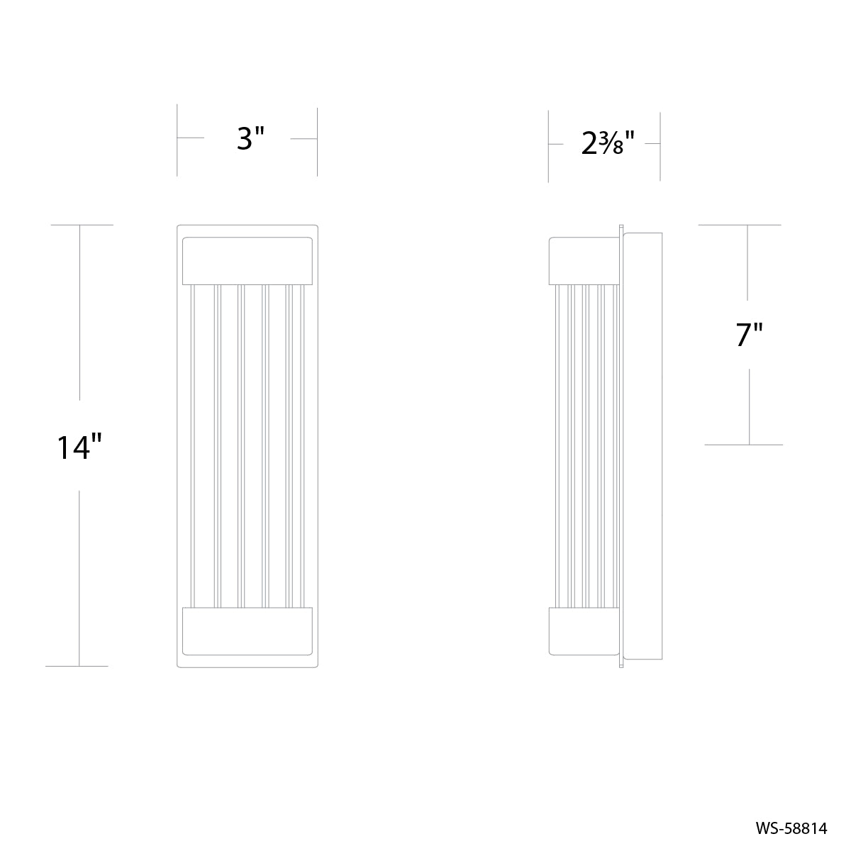 Tower 14" LED Wall Sconce, Brushed Nickel Finish - Bees Lighting
