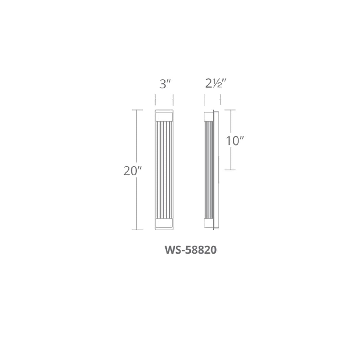 Tower 20" LED Wall Light, Aged Brass Finish - Bees Lighting