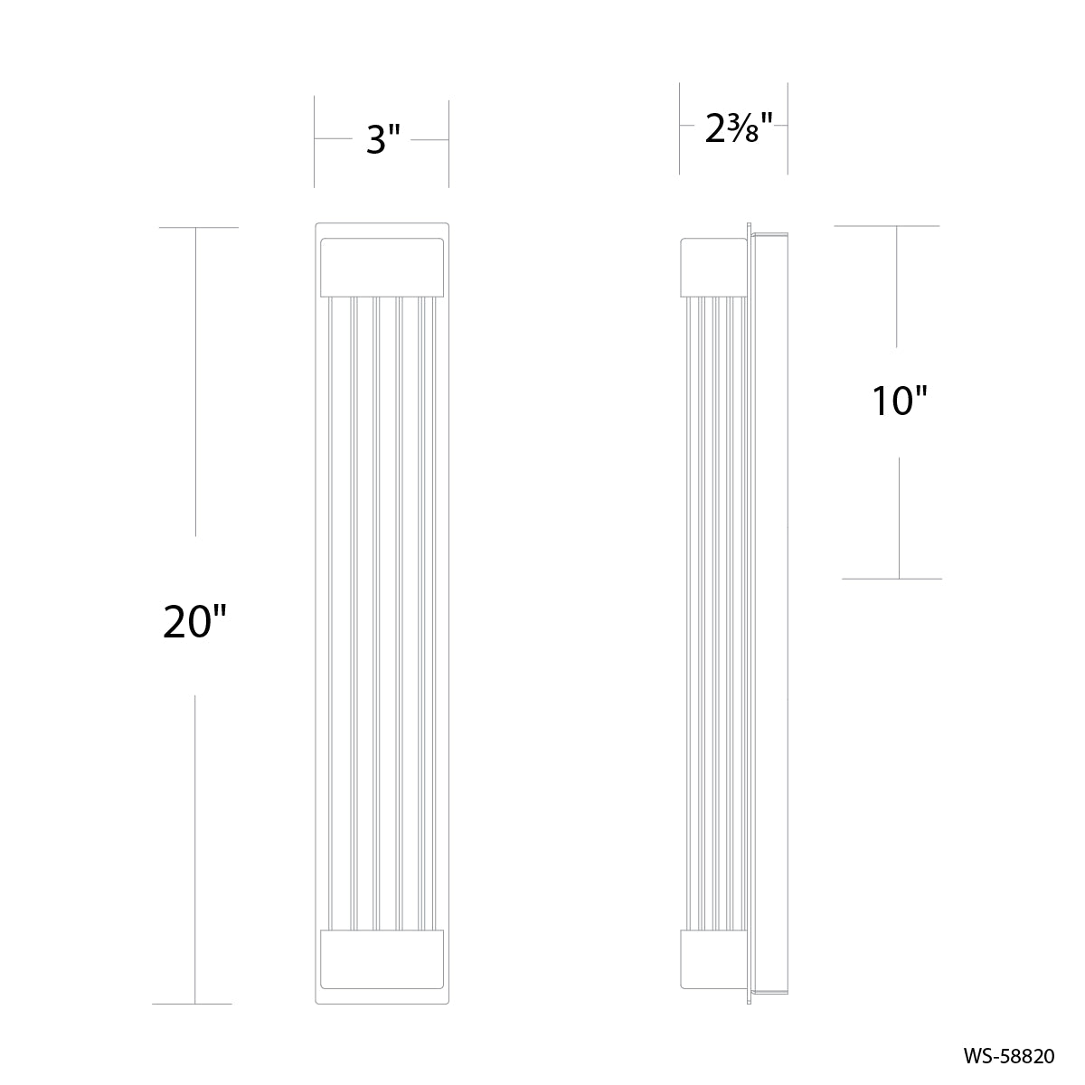 Tower 20" LED Wall Light, Aged Brass Finish - Bees Lighting