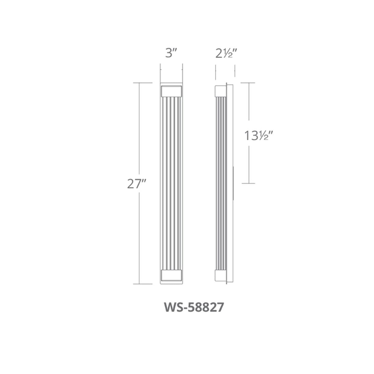 Tower 27" LED Wall Light, Aged Brass Finish - Bees Lighting