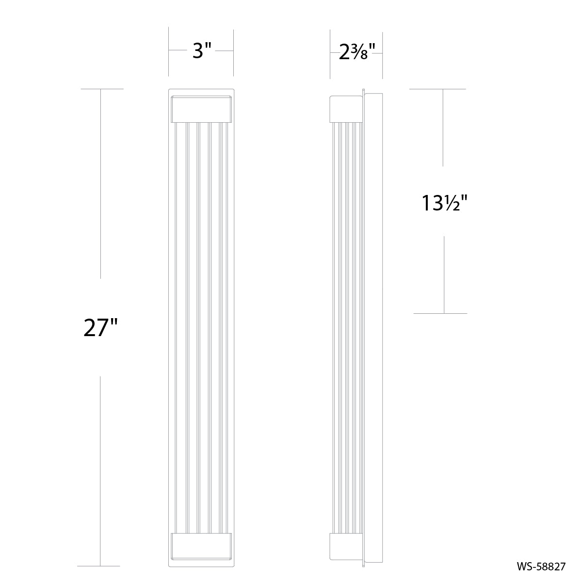 Tower 27" LED Wall Light, Aged Brass Finish - Bees Lighting