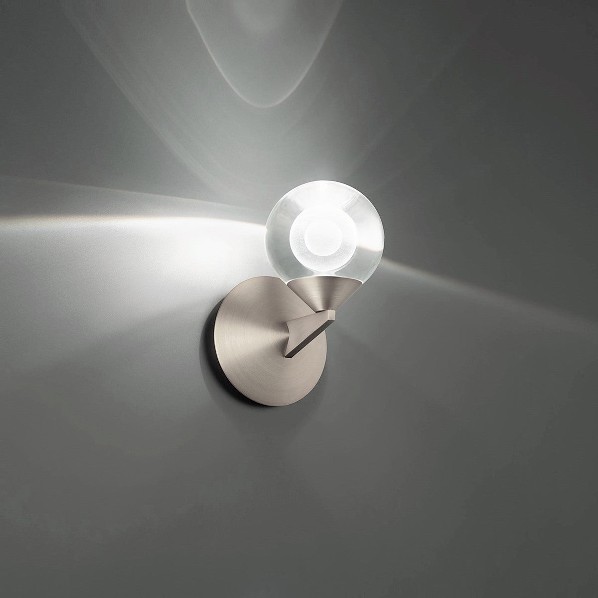 Double Bubble 8 in. LED Armed sconce Satin Nickel finish - Bees Lighting