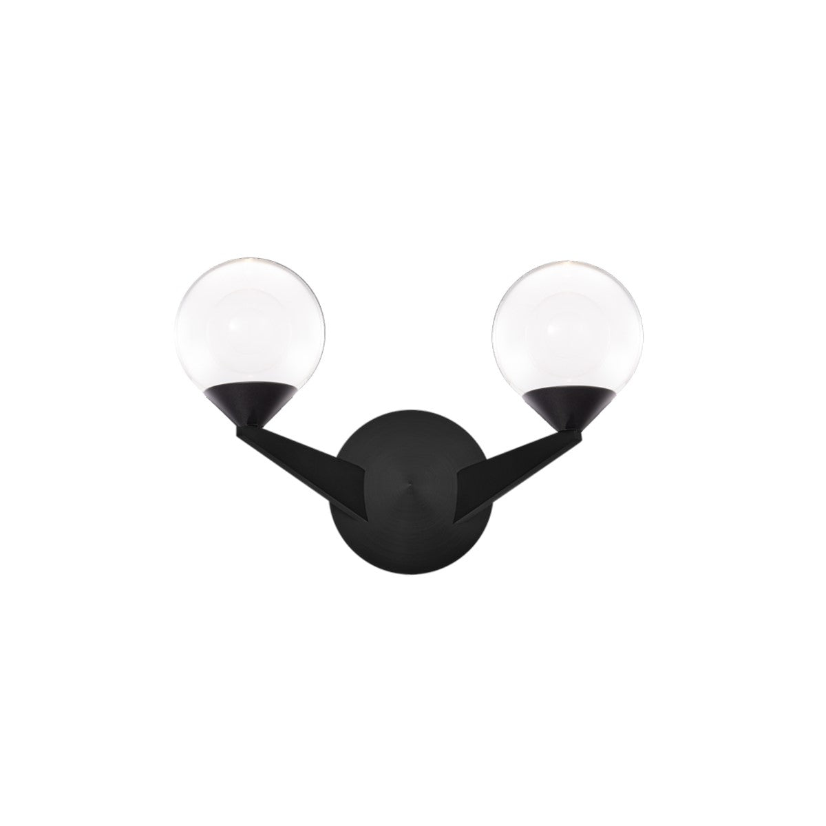 Double Bubble 14 in. LED Armed sconce Black finish - Bees Lighting
